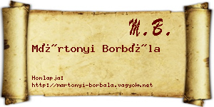 Mártonyi Borbála névjegykártya