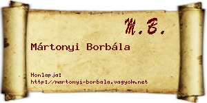 Mártonyi Borbála névjegykártya
